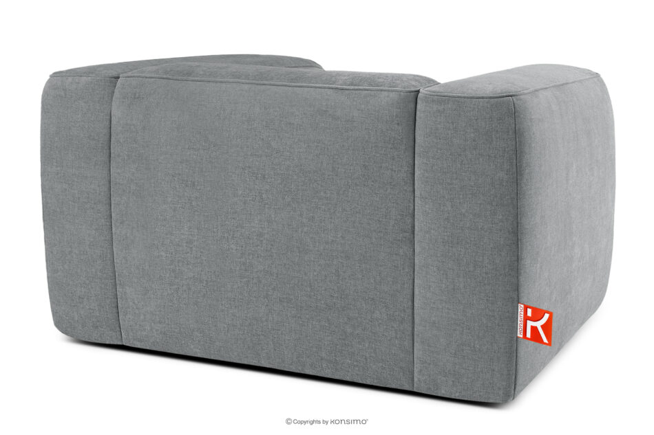 FUBBO Miękki fotel w tkaninie plecionej szary szary - zdjęcie 3