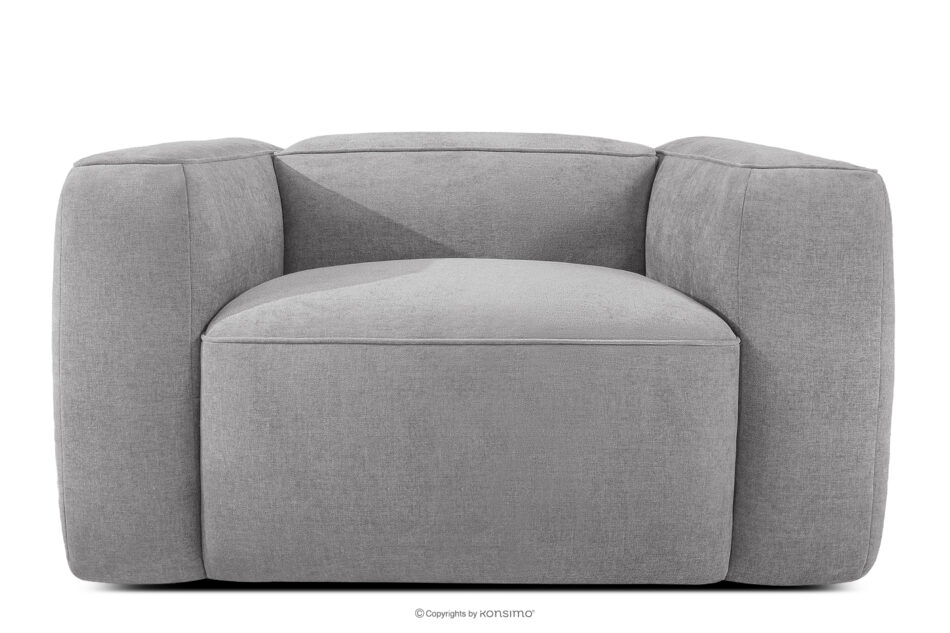 FUBBO Miękki fotel w tkaninie plecionej jasny szary jasny szary - zdjęcie 0