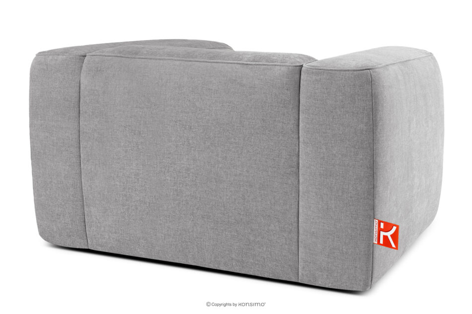 FUBBO Miękki fotel w tkaninie plecionej jasny szary jasny szary - zdjęcie 3