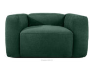 Miękki fotel w tkaninie plecionej ciemny zielony