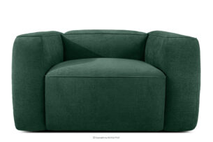 FUBBO, https://konsimo.pl/kolekcja/fubbo/ Miękki fotel w tkaninie plecionej ciemny zielony ciemny zielony - zdjęcie