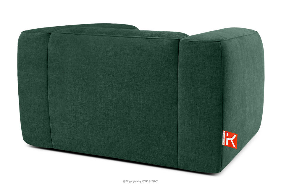 FUBBO Miękki fotel w tkaninie plecionej ciemny zielony ciemny zielony - zdjęcie 3