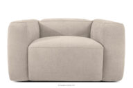 Miękki fotel w tkaninie plecionej kremowy