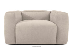 FUBBO, https://konsimo.pl/kolekcja/fubbo/ Miękki fotel w tkaninie plecionej kremowy kremowy - zdjęcie