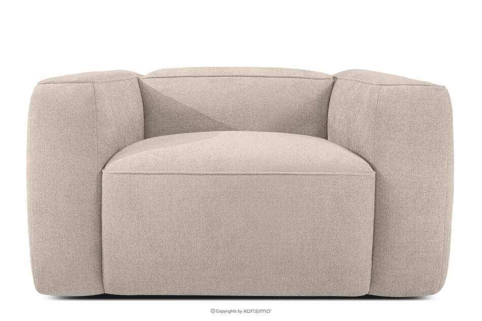 FUBBO Miękki fotel w tkaninie plecionej kremowy kremowy - zdjęcie 0