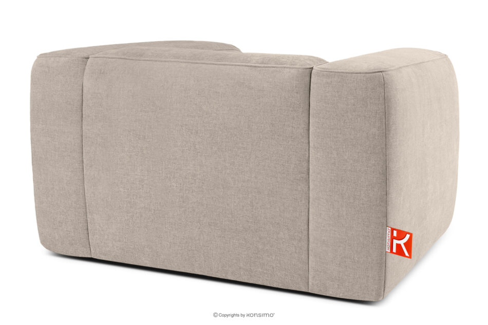 FUBBO Miękki fotel w tkaninie plecionej kremowy kremowy - zdjęcie 3