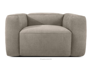 FUBBO, https://konsimo.pl/kolekcja/fubbo/ Miękki fotel w tkaninie plecionej beżowy beżowy - zdjęcie