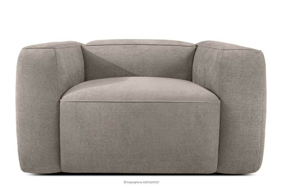 FUBBO Miękki fotel w tkaninie plecionej beżowy beżowy - zdjęcie 0