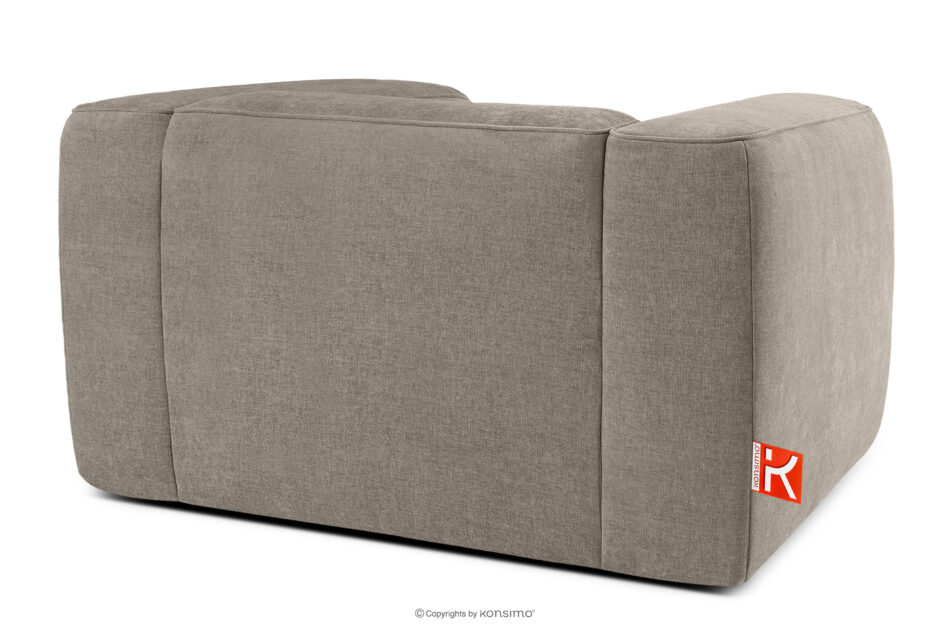 FUBBO Miękki fotel w tkaninie plecionej beżowy beżowy - zdjęcie 3