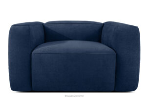 FUBBO, https://konsimo.pl/kolekcja/fubbo/ Miękki fotel w tkaninie plecionej granatowy granatowy - zdjęcie