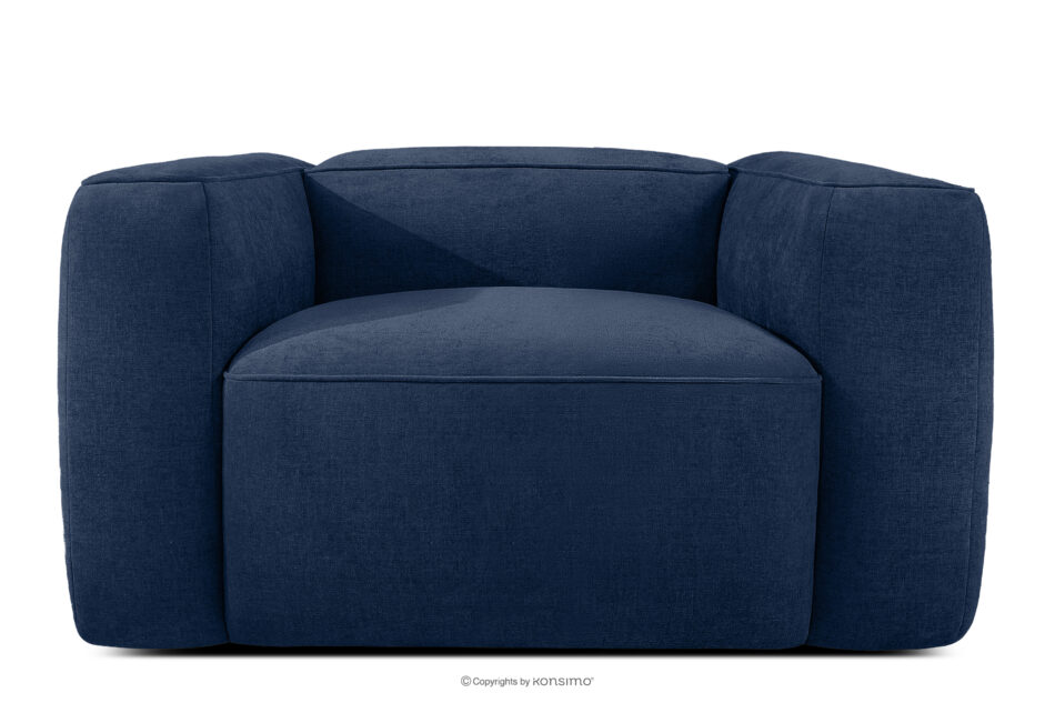 FUBBO Miękki fotel w tkaninie plecionej granatowy granatowy - zdjęcie 0