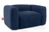 FUBBO Miękki fotel w tkaninie plecionej granatowy granatowy - zdjęcie 3