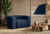 FUBBO Miękki fotel w tkaninie plecionej granatowy granatowy - zdjęcie 9