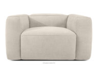 Miękki fotel w tkaninie plecionej ecru