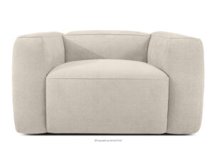 FUBBO, https://konsimo.pl/kolekcja/fubbo/ Miękki fotel w tkaninie plecionej ecru ecru - zdjęcie