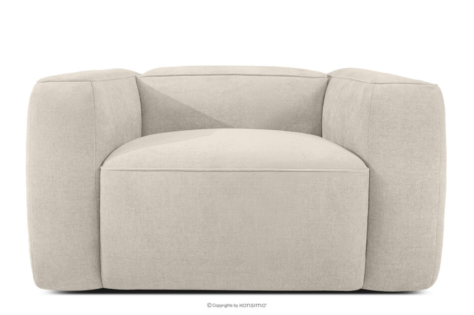 FUBBO Miękki fotel w tkaninie plecionej ecru ecru - zdjęcie 0