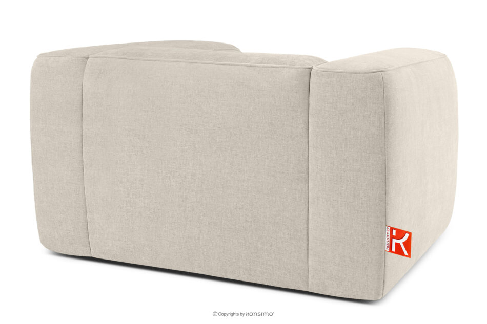 FUBBO Miękki fotel w tkaninie plecionej ecru ecru - zdjęcie 3