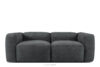 Miękka sofa dwuosobowa w tkaninie plecionej antracytowy
