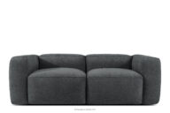 Miękka sofa dwuosobowa w tkaninie plecionej antracytowy