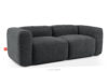 FUBBO Miękka sofa dwuosobowa w tkaninie plecionej antracytowy antracytowy - zdjęcie 3
