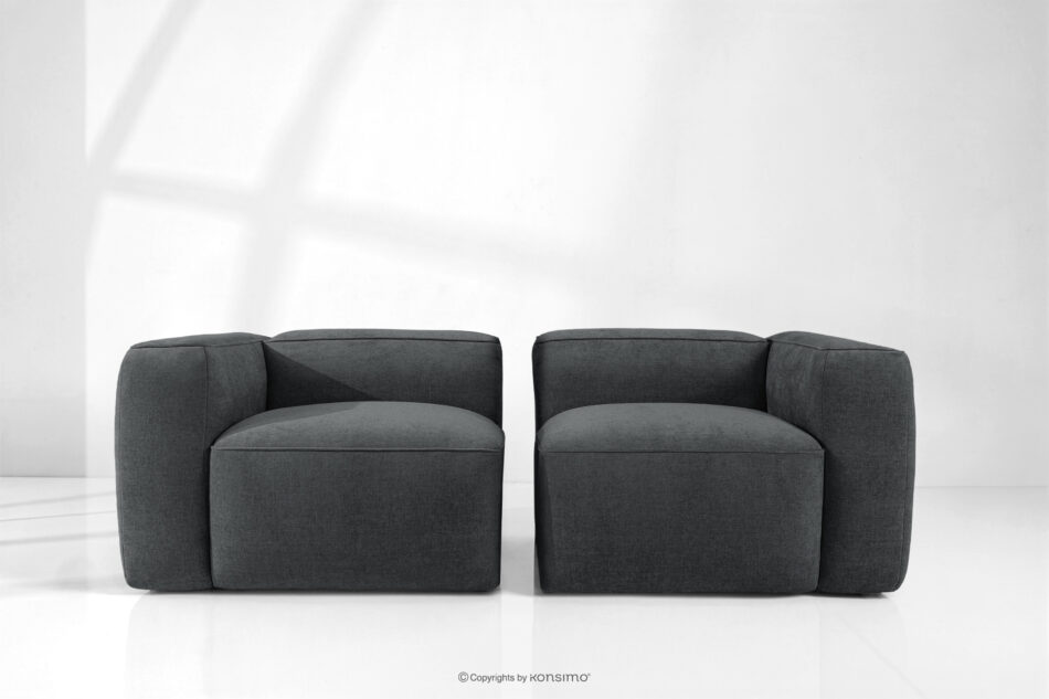 FUBBO Miękka sofa dwuosobowa w tkaninie plecionej antracytowy antracytowy - zdjęcie 10