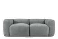Miękka sofa dwuosobowa w tkaninie plecionej szary