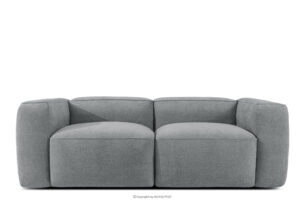 FUBBO, https://konsimo.pl/kolekcja/fubbo/ Miękka sofa dwuosobowa w tkaninie plecionej szary szary - zdjęcie