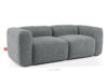 FUBBO Miękka sofa dwuosobowa w tkaninie plecionej szary szary - zdjęcie 3