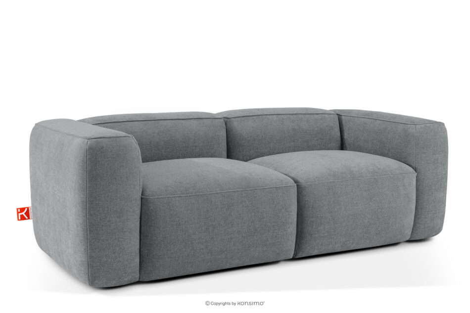 FUBBO Miękka sofa dwuosobowa w tkaninie plecionej szary szary - zdjęcie 2