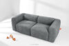 FUBBO Miękka sofa dwuosobowa w tkaninie plecionej szary szary - zdjęcie 2