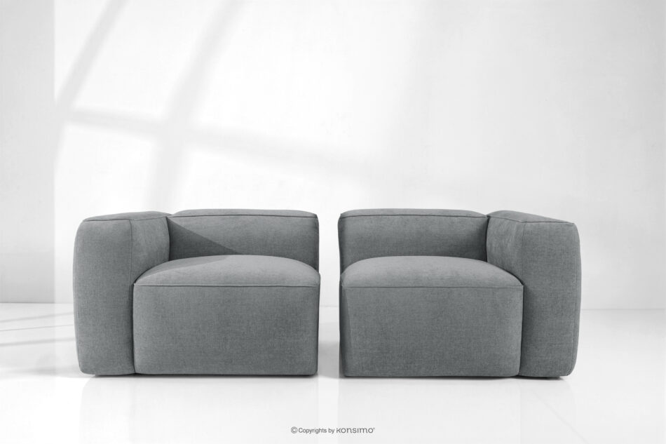 FUBBO Miękka sofa dwuosobowa w tkaninie plecionej szary szary - zdjęcie 10