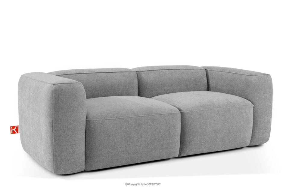 FUBBO Miękka sofa dwuosobowa w tkaninie plecionej jasny szary jasny szary - zdjęcie 2