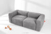FUBBO Miękka sofa dwuosobowa w tkaninie plecionej jasny szary jasny szary - zdjęcie 2
