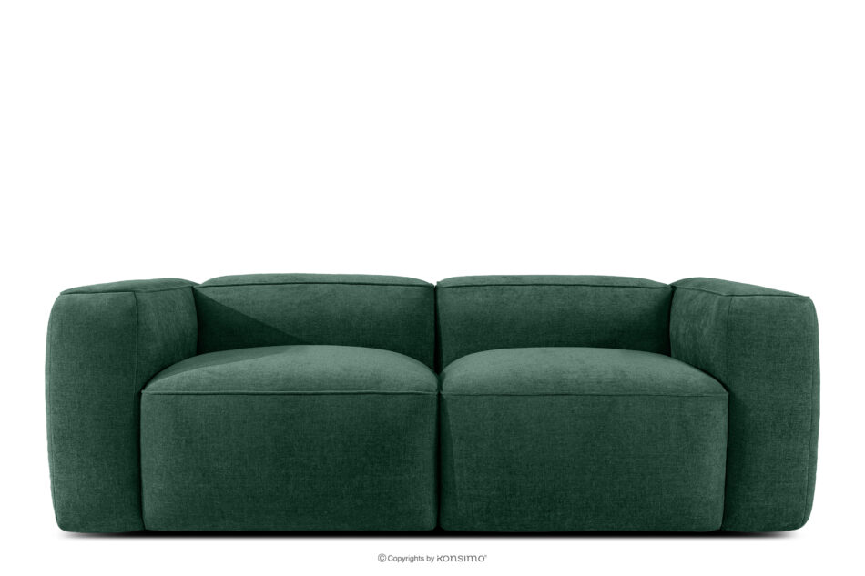 FUBBO Miękka sofa dwuosobowa w tkaninie plecionej ciemny zielony ciemny zielony - zdjęcie 0