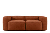 Miękka sofa dwuosobowa w tkaninie plecionej rudy