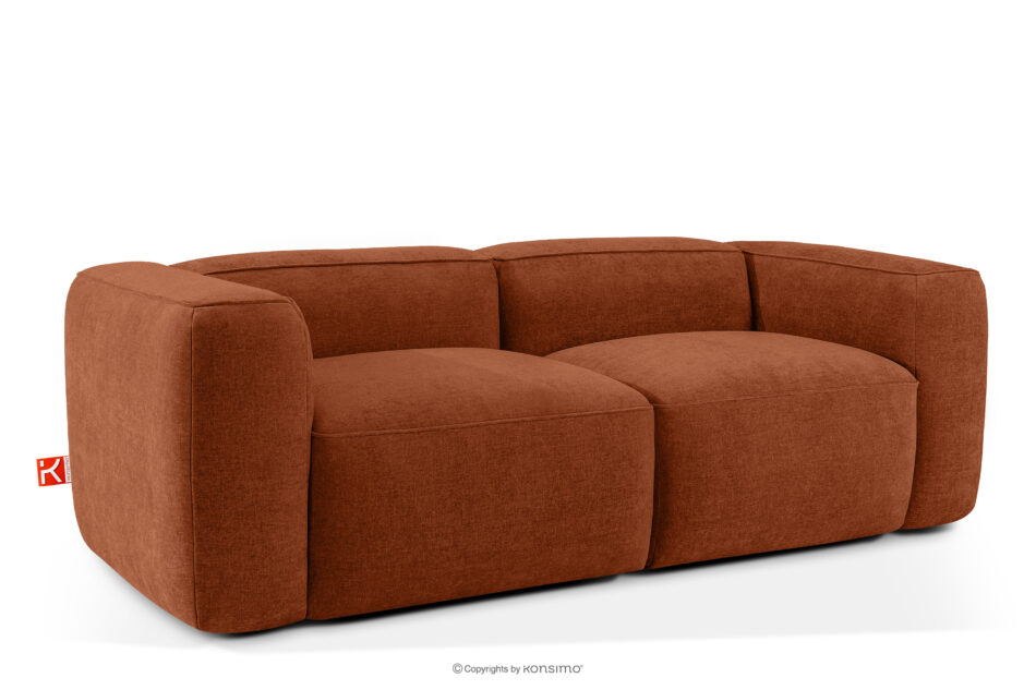 FUBBO Miękka sofa dwuosobowa w tkaninie plecionej rudy rudy - zdjęcie 2