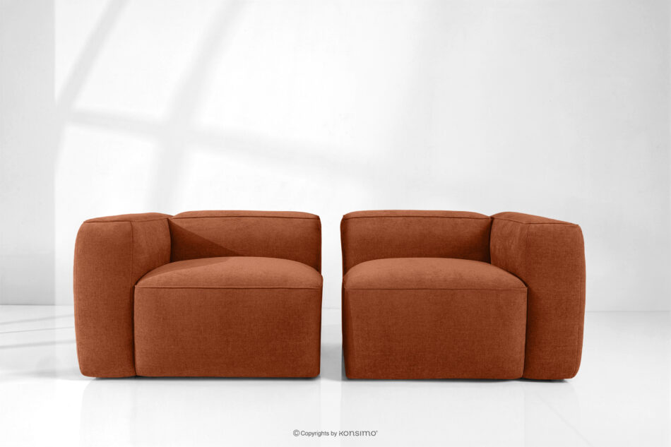 FUBBO Miękka sofa dwuosobowa w tkaninie plecionej rudy rudy - zdjęcie 10