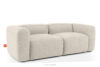 FUBBO Miękka sofa dwuosobowa w tkaninie plecionej ecru ecru - zdjęcie 3