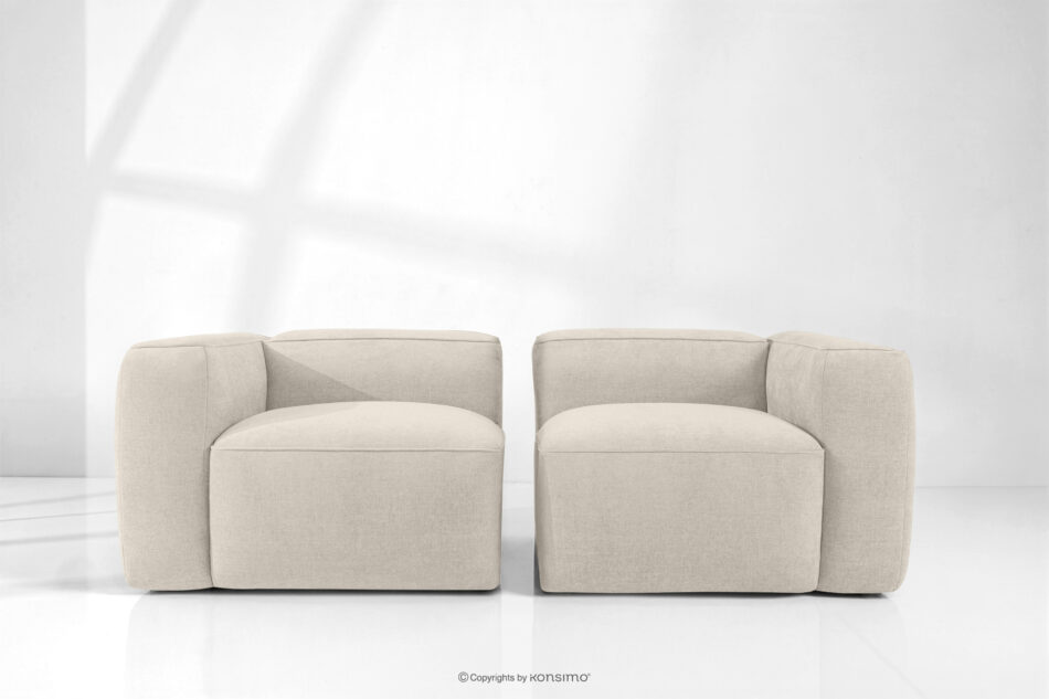 FUBBO Miękka sofa dwuosobowa w tkaninie plecionej ecru ecru - zdjęcie 10