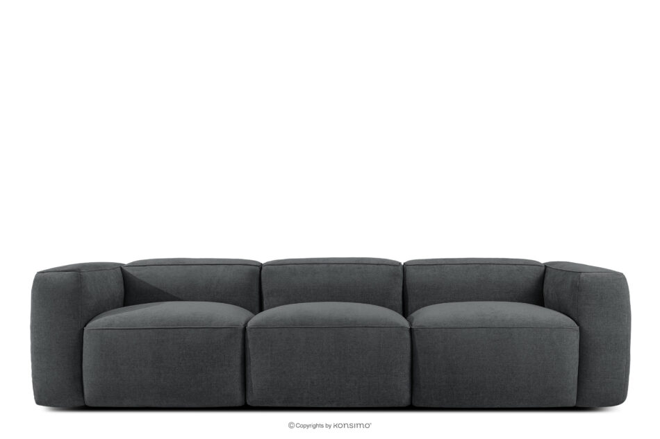 FUBBO Miękka sofa trzyosobowa w tkaninie plecionej antracytowy antracytowy - zdjęcie 0