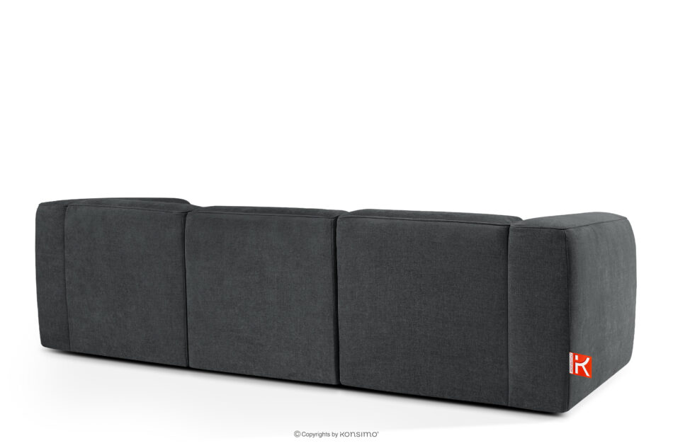 FUBBO Miękka sofa trzyosobowa w tkaninie plecionej antracytowy antracytowy - zdjęcie 3