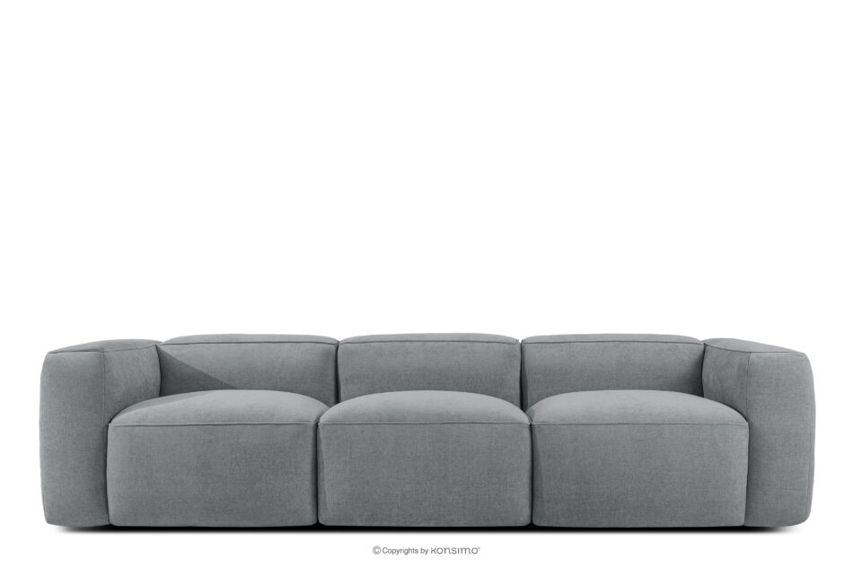 FUBBO Miękka sofa trzyosobowa w tkaninie plecionej szary szary - zdjęcie 0