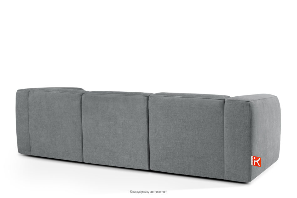 FUBBO Miękka sofa trzyosobowa w tkaninie plecionej szary szary - zdjęcie 3