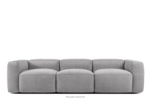 FUBBO, https://konsimo.pl/kolekcja/fubbo/ Miękka sofa trzyosobowa w tkaninie plecionej jasny szary jasny szary - zdjęcie