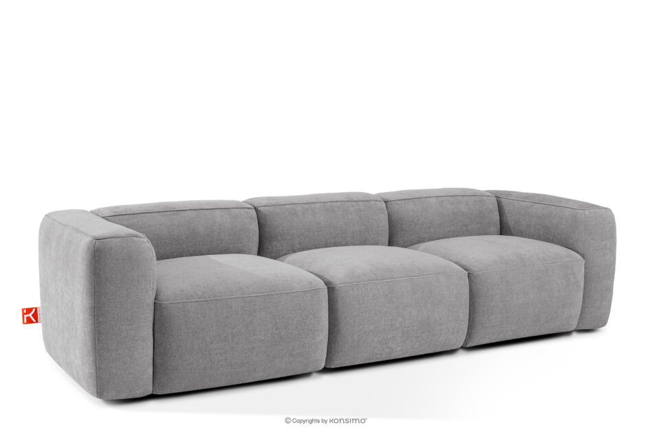 FUBBO Miękka sofa trzyosobowa w tkaninie plecionej jasny szary jasny szary - zdjęcie 2