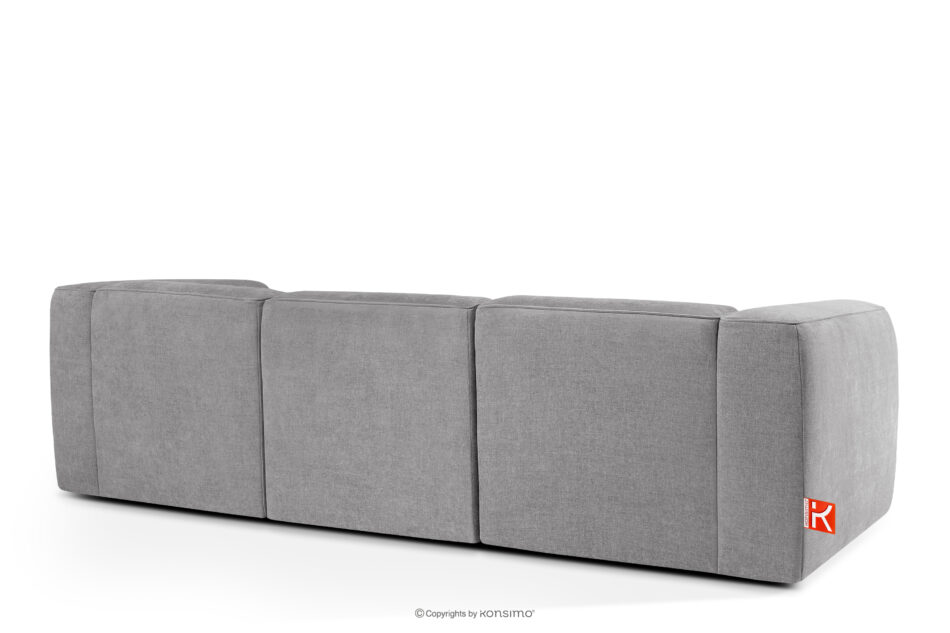 FUBBO Miękka sofa trzyosobowa w tkaninie plecionej jasny szary jasny szary - zdjęcie 3