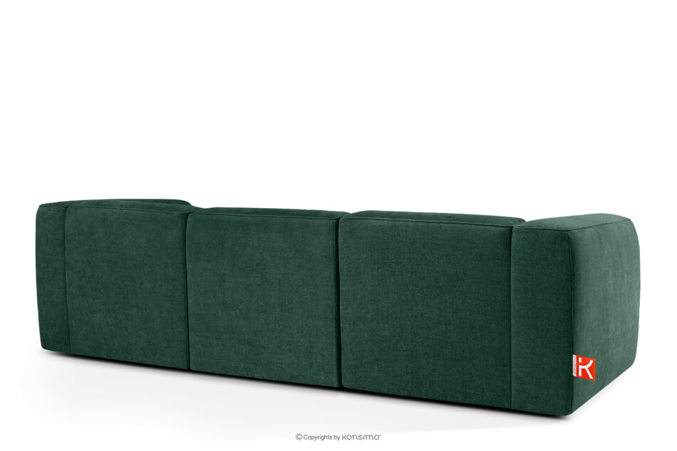 FUBBO Miękka sofa trzyosobowa w tkaninie plecionej ciemny zielony ciemny zielony - zdjęcie 3