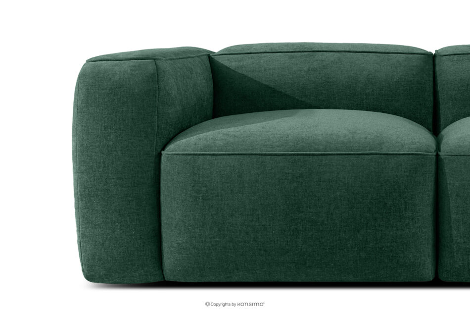 FUBBO Miękka sofa trzyosobowa w tkaninie plecionej ciemny zielony ciemny zielony - zdjęcie 7