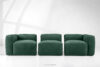 FUBBO Miękka sofa trzyosobowa w tkaninie plecionej ciemny zielony ciemny zielony - zdjęcie 11