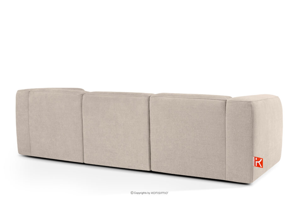 FUBBO Miękka sofa trzyosobowa w tkaninie plecionej kremowy kremowy - zdjęcie 3
